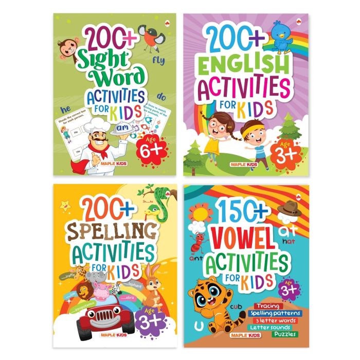 Activity Books for Kids (Set of 4 Books) - 200+ English Activities, 200 ...