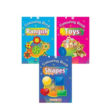Colouring Books - 5 (Set of 3 Books) - Rangoli, Toys, Shapes