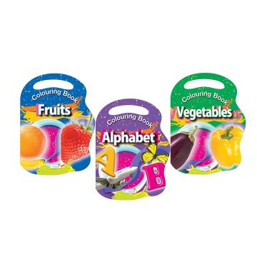 Colouring Books (Set of 3 Books) - Alphabet (Design), Vegetables (Design), Fruit (Design) 