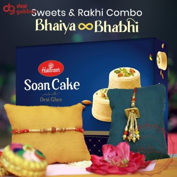 Haldiram's Soan Cake with Rakhi Combo A2 B2 | Rakhi for Brother and Bhabhi with Sweet - 250g