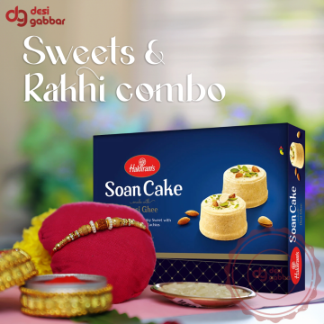 Haldiram's Soan Cake with Rakhi Combo A4 | Rakhi for Brother with Sweet - 250g