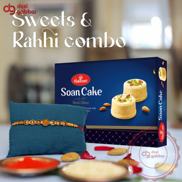Haldiram's Soan Cake with Rakhi Combo A5 | Rakhi for Brother with Sweet - 250g