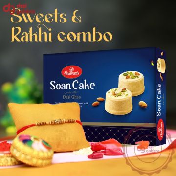 Haldiram's Soan Cake with Rakhi Combo A8 | Rakhi for Brother with Sweet - 250g